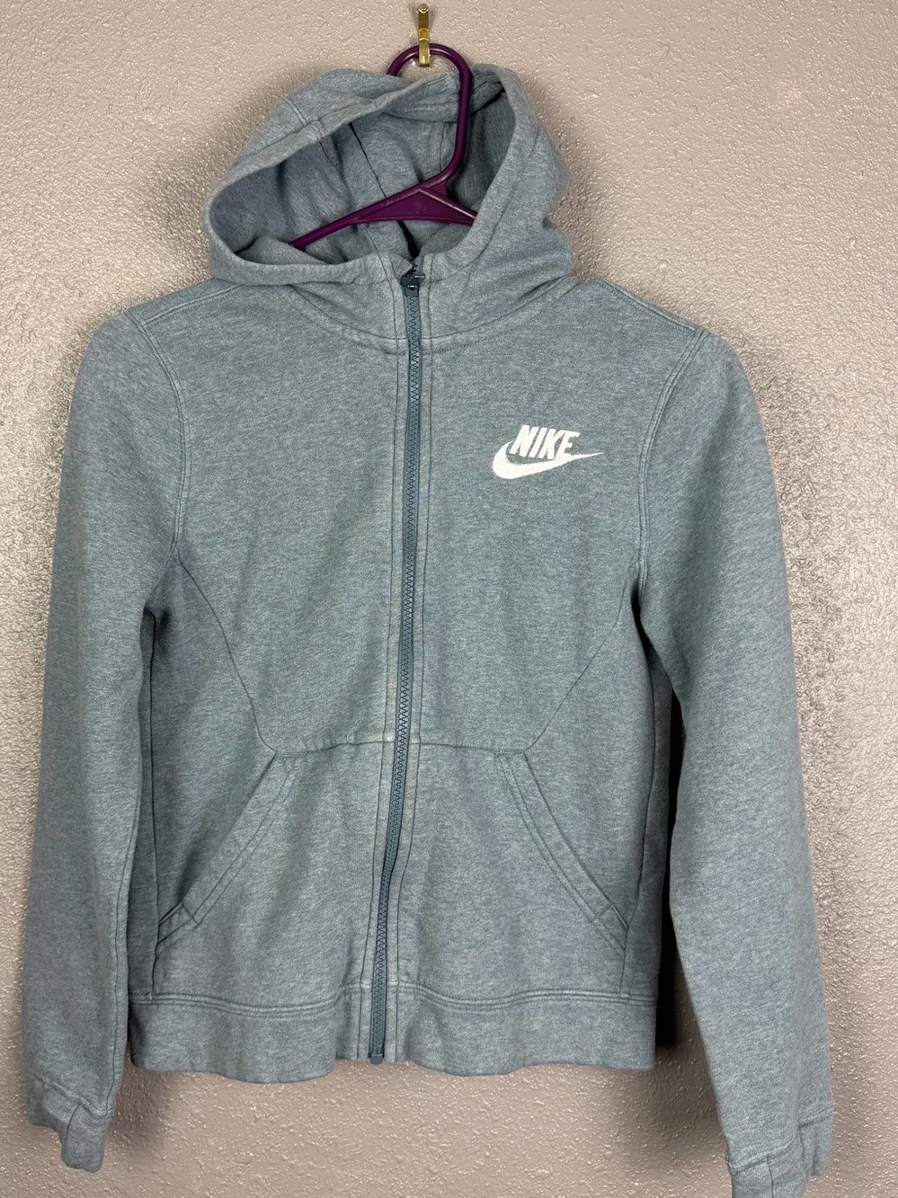 NIKE SPORTSWEAR Boy/Girl Full Zip Sweatshirt Hoodie CD7401 Gray Youth Medium